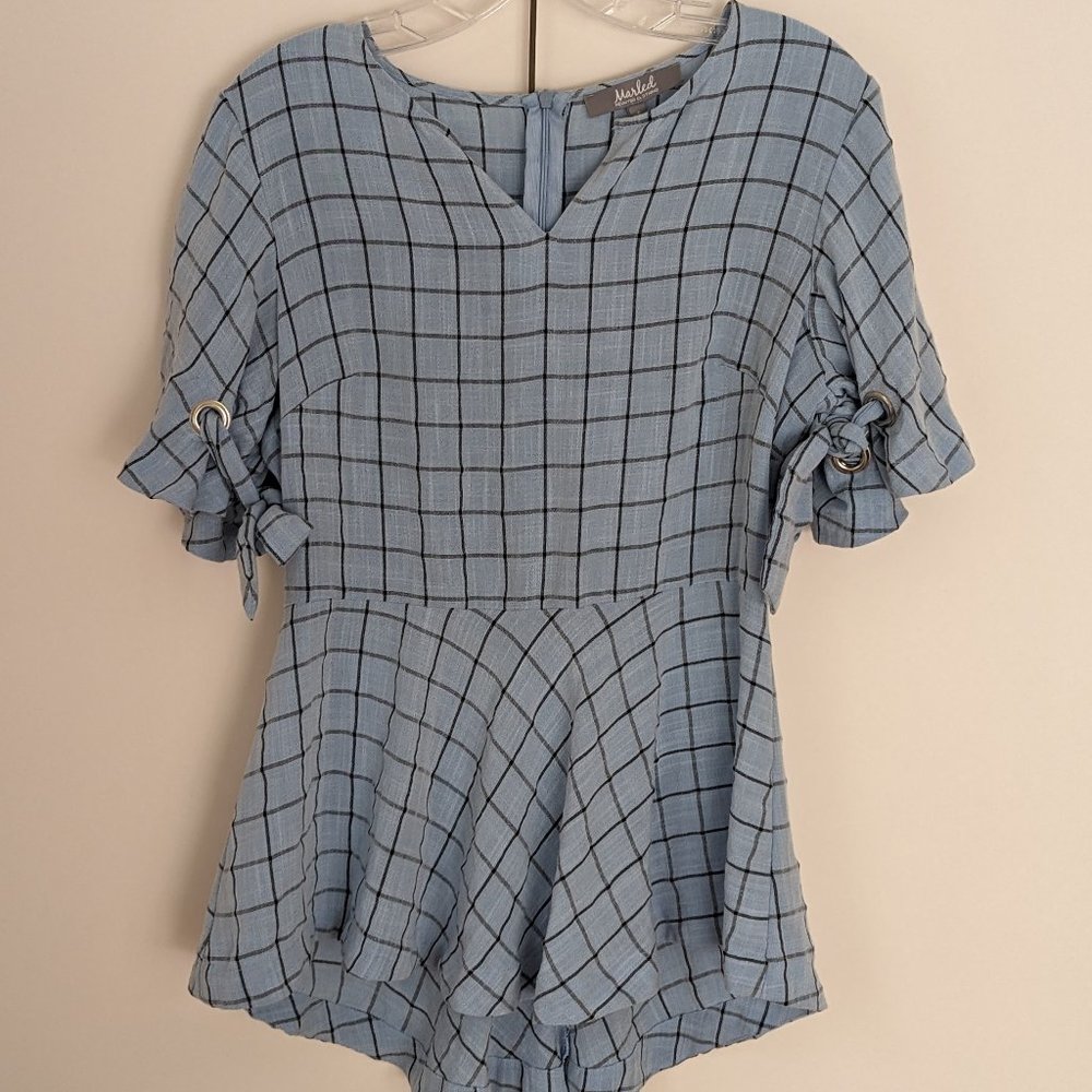 Marled peplum  shirt